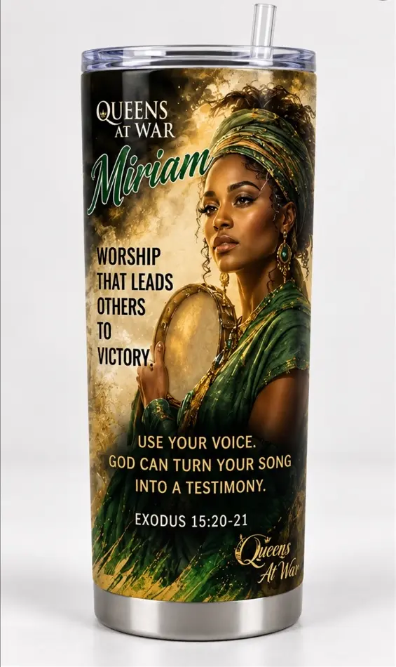 Queens at War Miriam tumbler in gold and green